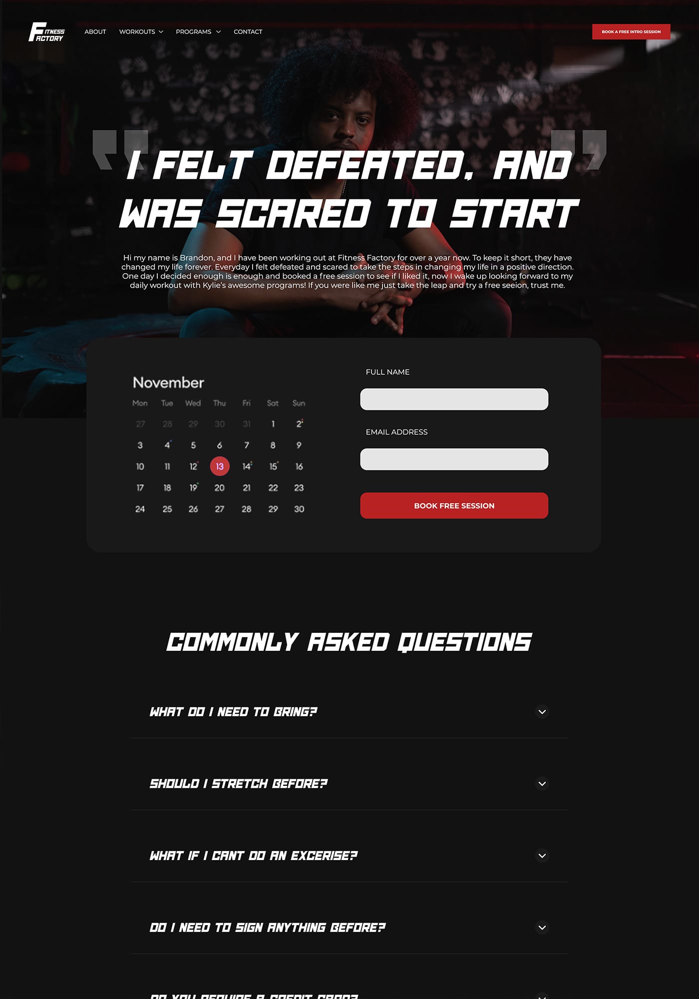 landing page